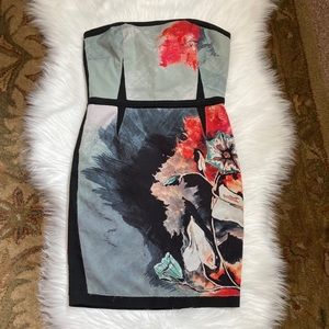 Sachin + Babi Strapless Dress in Black, Red, and Blue